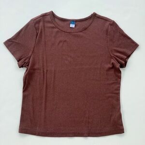 Old Navy Brown Ribbed Tee